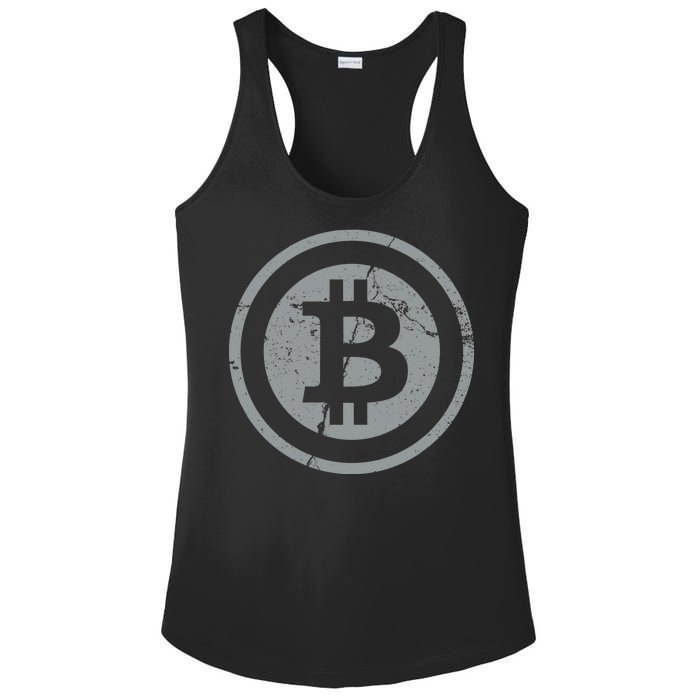 Vintage Bitcoin Crypto Currency Ladies PosiCharge Competitor Racerback Tank