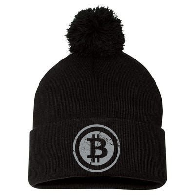 Vintage Bitcoin Crypto Currency Pom Pom 12in Knit Beanie