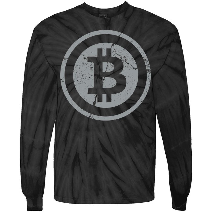 Vintage Bitcoin Crypto Currency Tie-Dye Long Sleeve Shirt