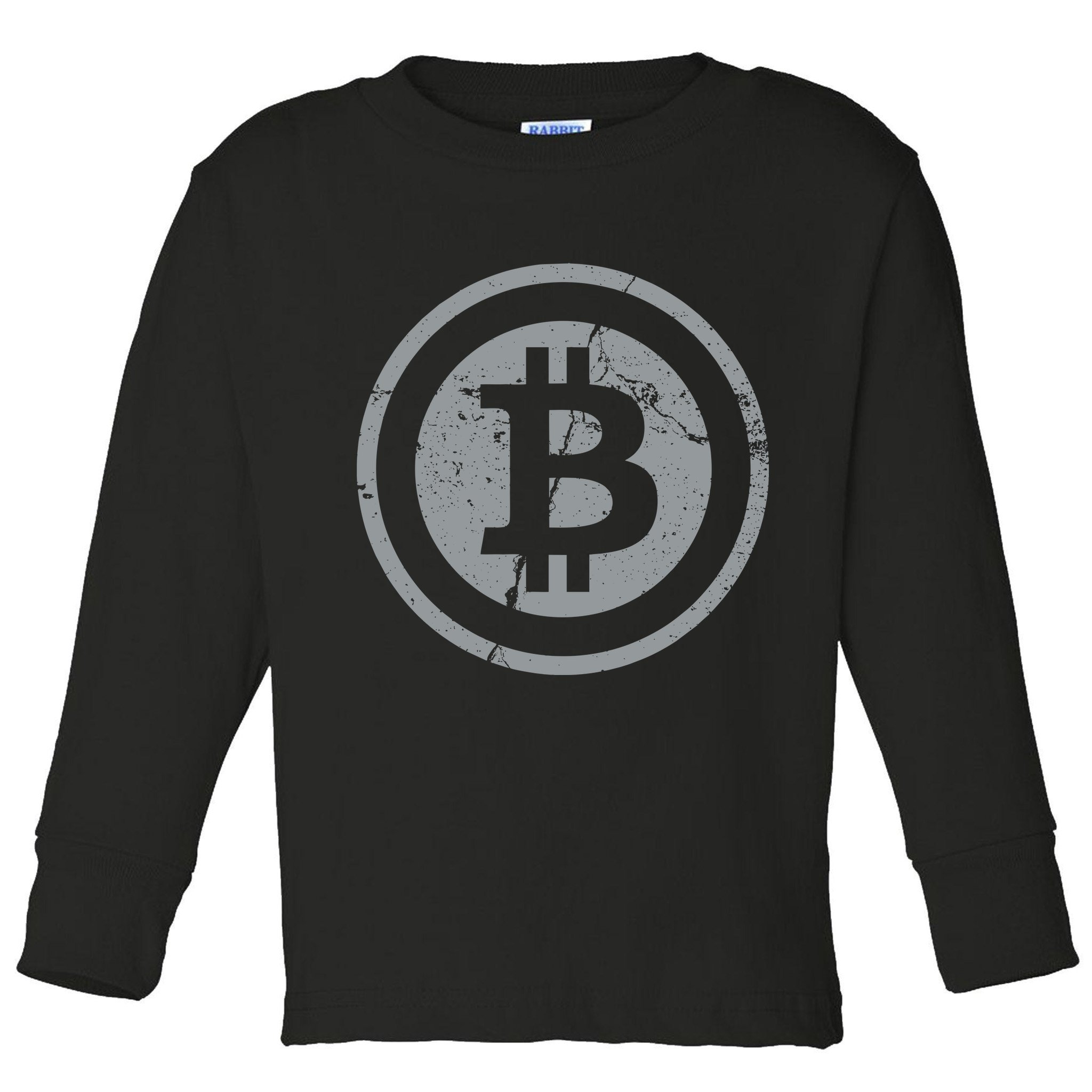Vintage Bitcoin Crypto Currency Toddler Long Sleeve Shirt