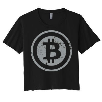 Vintage Bitcoin Crypto Currency Women's Crop Top Tee