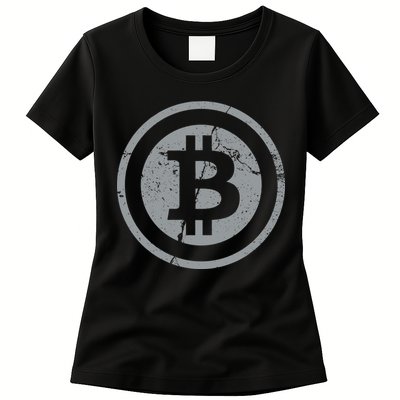 Vintage Bitcoin Crypto Currency Womens T-Shirt