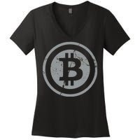 Vintage Bitcoin Crypto Currency Women's V-Neck T-Shirt