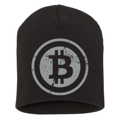 Vintage Bitcoin Crypto Currency Short Acrylic Beanie