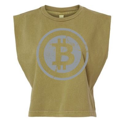 Vintage Bitcoin Crypto Currency Garment-Dyed Women's Muscle Tee