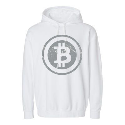 Vintage Bitcoin Crypto Currency Garment-Dyed Fleece Hoodie