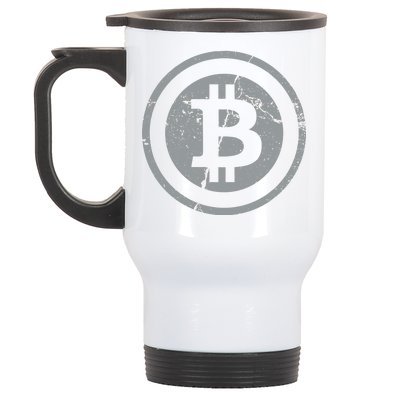 Vintage Bitcoin Crypto Currency Stainless Steel Travel Mug