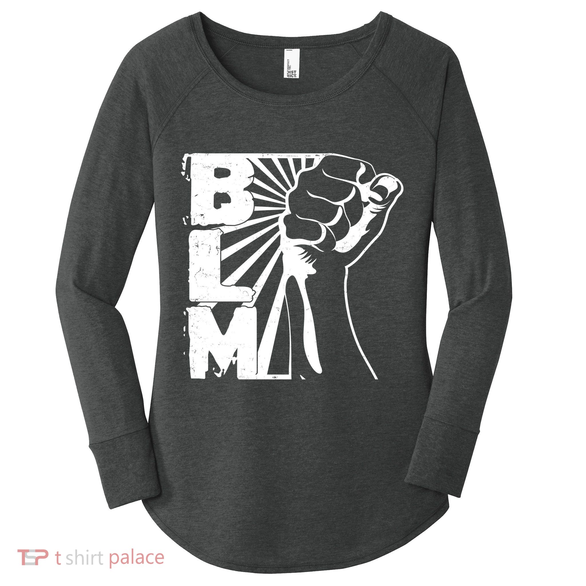 Vintage BLM Black Lives Matter Fist  Women's Perfect Tri Tunic Long Sleeve Shirt