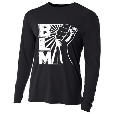 Vintage BLM Black Lives Matter Fist  Cooling Performance Long Sleeve Crew