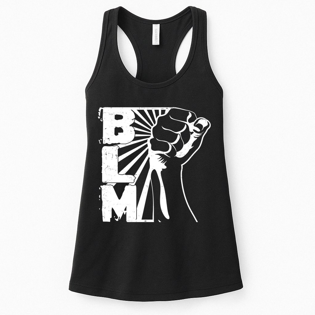 Vintage BLM Black Lives Matter Fist  Womens Tank Top