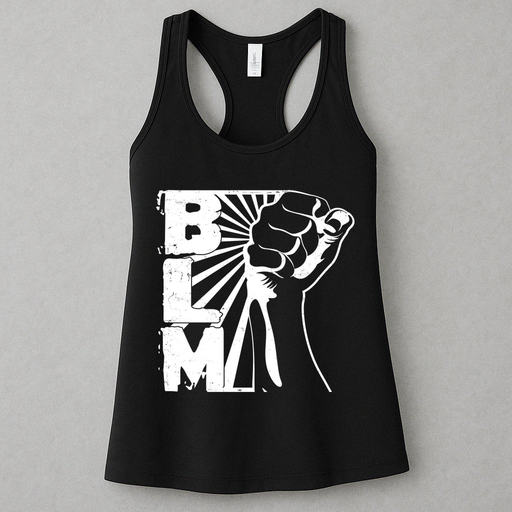 Vintage BLM Black Lives Matter Fist  Womens Tank Top