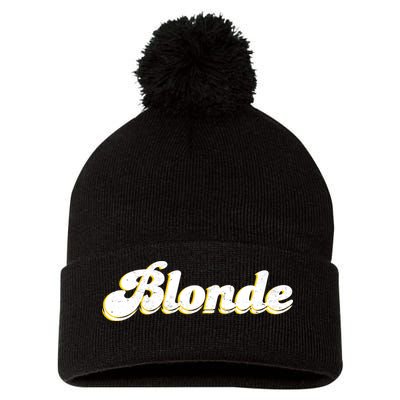 Vintage Blonde Logo Pom Pom 12in Knit Beanie