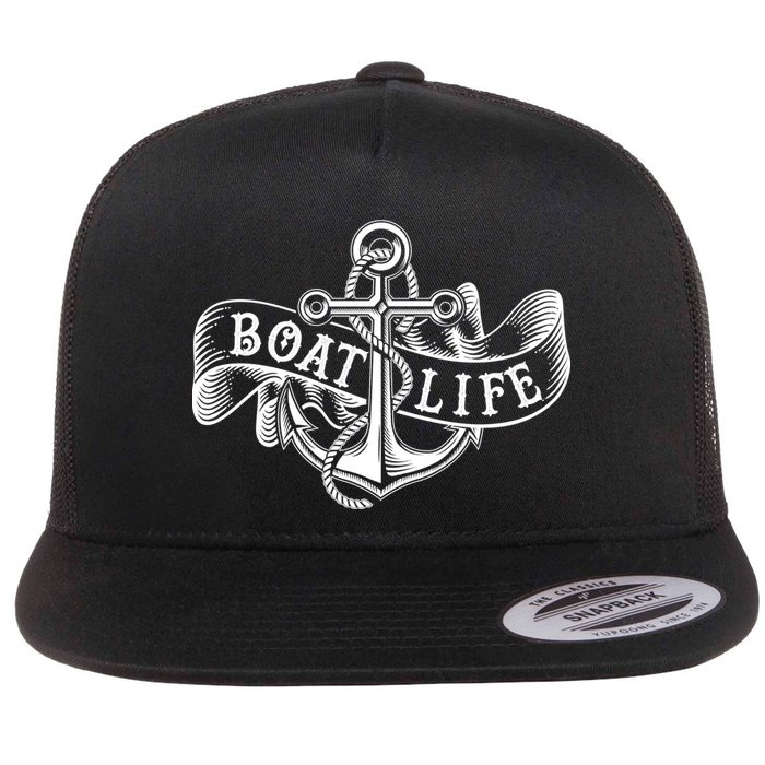 Vintage Boat Life Tattoo  Flatbill Hat