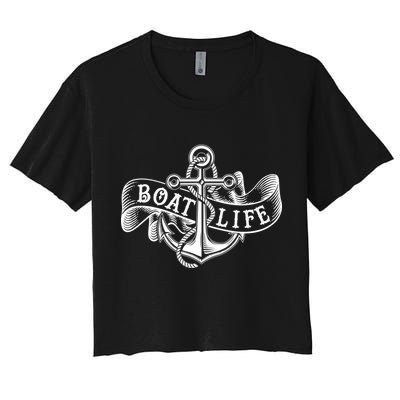 Vintage Boat Life Tattoo  Crop Top