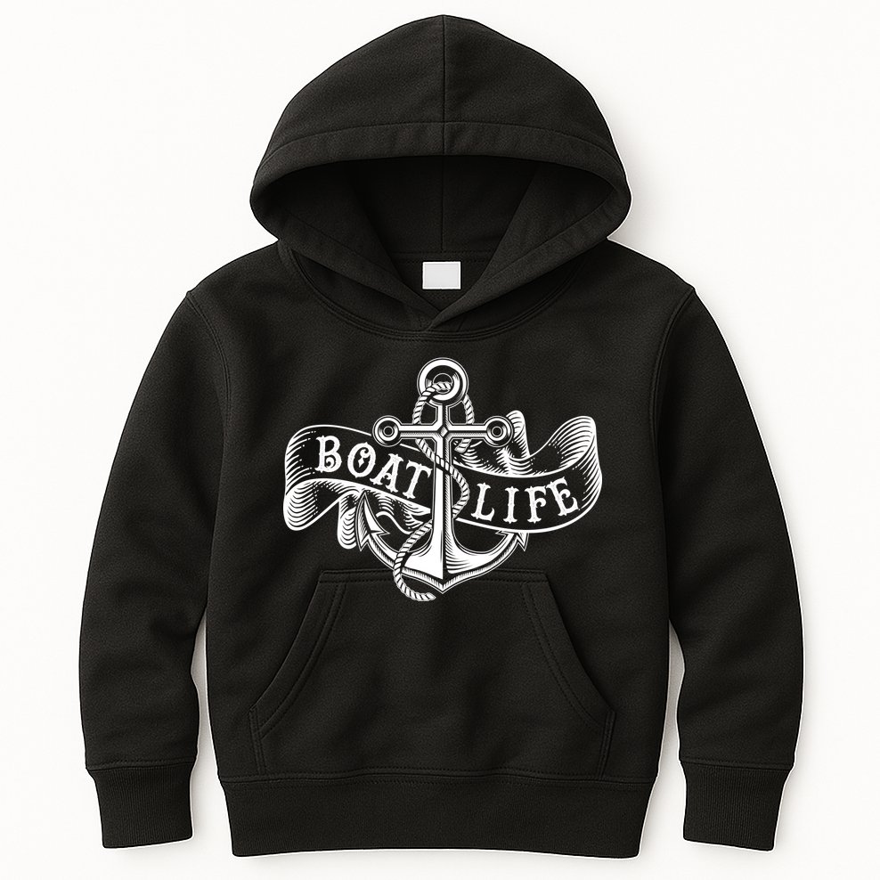 Vintage Boat Life Tattoo  Kids Hoodie