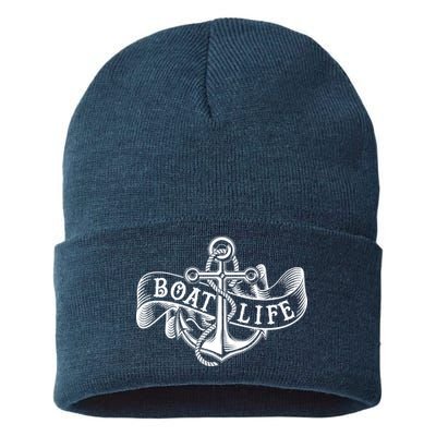 Vintage Boat Life Tattoo  Sustainable Knit Beanie