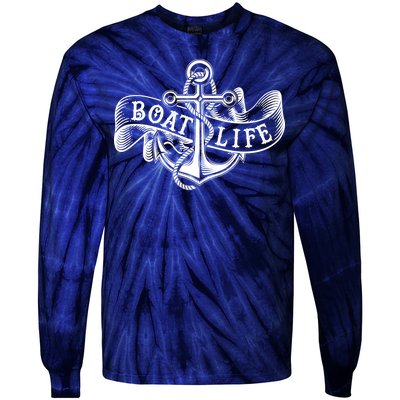 Vintage Boat Life Tattoo  Tie-Dye Long Sleeve Shirt