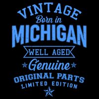 Vintage Born In Michigan Well Aged Backpack