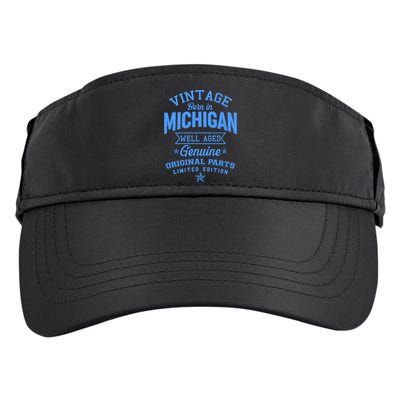 Vintage Born In Michigan Well Aged Adult Drive Performance Visor