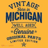 Vintage Born In Michigan Well Aged Tall T-Shirt