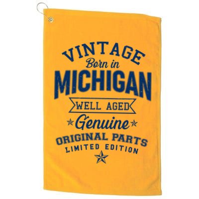Vintage Born In Michigan Well Aged Golf Towel