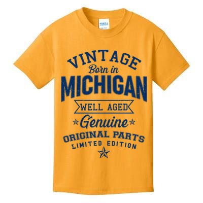 Vintage Born In Michigan Well Aged Kids T-Shirt
