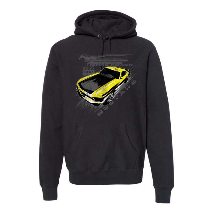 Vintage Boss Yellow Mustang Premium Hoodie