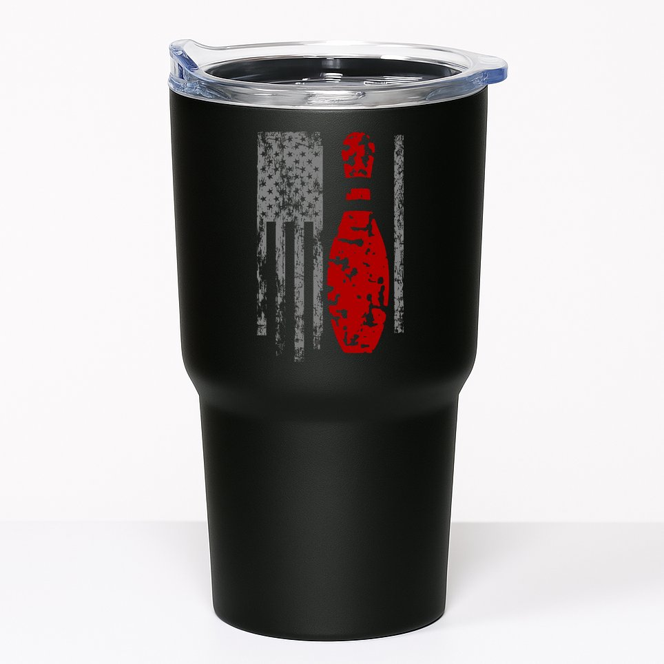 Vintage Bowling American Flag Tumbler