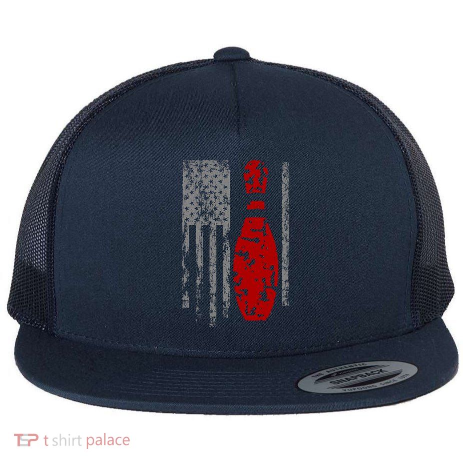Vintage Bowling American Flag Flatbill Hat