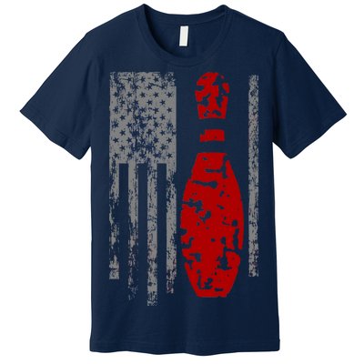 Vintage Bowling American Flag Premium T-Shirt