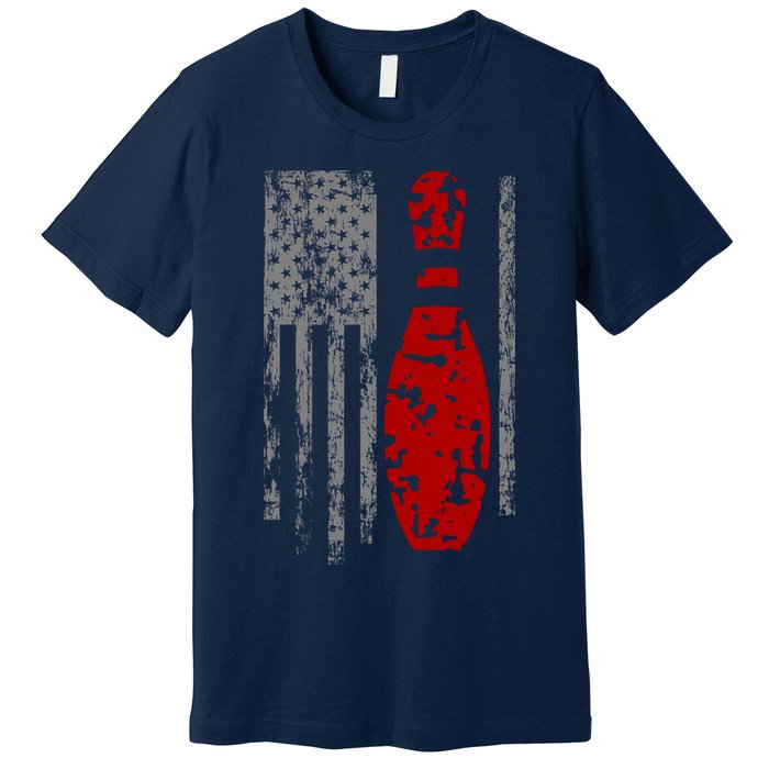 Vintage Bowling American Flag Premium T-Shirt