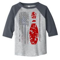 Vintage Bowling American Flag Toddler Fine Jersey T-Shirt