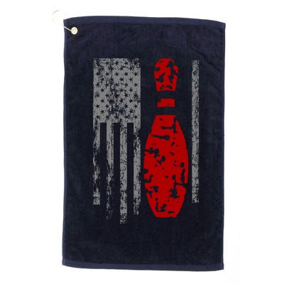 Vintage Bowling American Flag Golf Towel