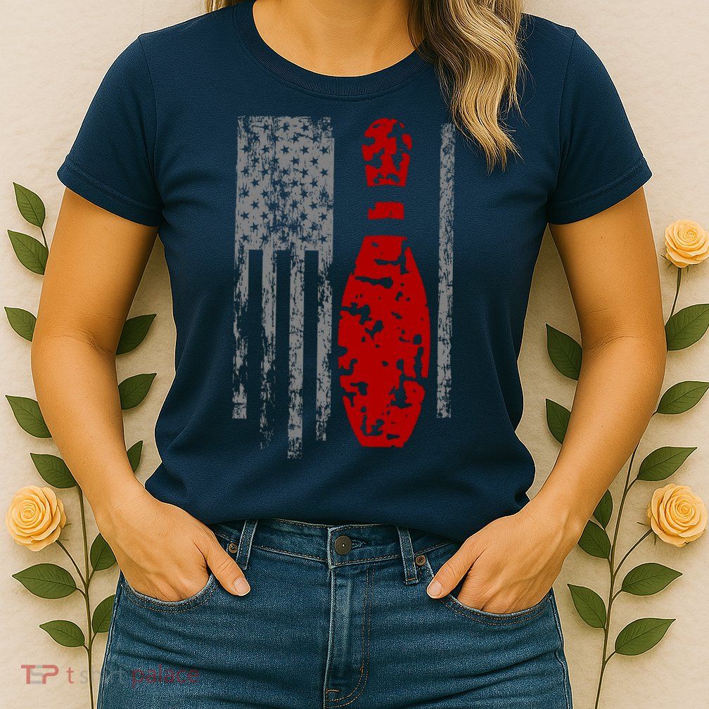 Vintage Bowling American Flag Women's T-Shirt
