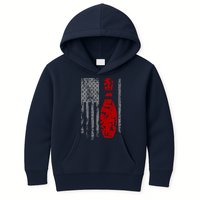 Vintage Bowling American Flag Kids Hoodie