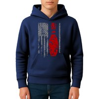 Vintage Bowling American Flag Kids Hoodie