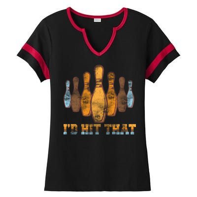 Vintage Bowling I'd Hit That Ladies Halftime Notch Neck Tee