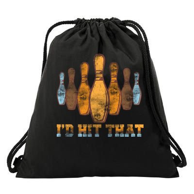 Vintage Bowling I'd Hit That Drawstring Bag