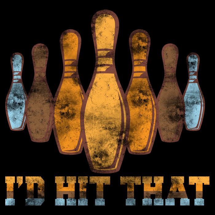 Vintage Bowling I'd Hit That Women's V-Neck T-Shirt