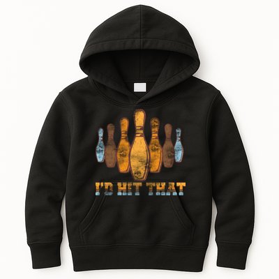 Vintage Bowling I'd Hit That Kids Hoodie