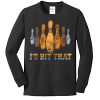 Vintage Bowling I'd Hit That Kids Long Sleeve Shirt