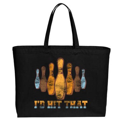 Vintage Bowling I'd Hit That Cotton Canvas Jumbo Tote