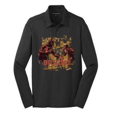 Vintage Boxing Silk Touch Performance Long Sleeve Polo