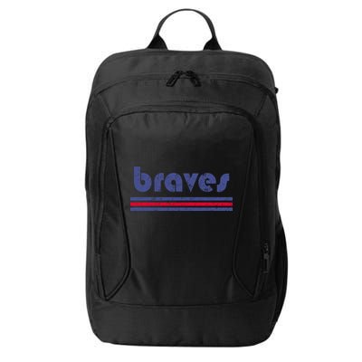 Vintage Braves Retro Three Stripe Weathered City Backpack