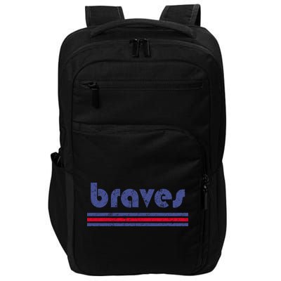 Vintage Braves Retro Three Stripe Weathered Impact Tech Backpack
