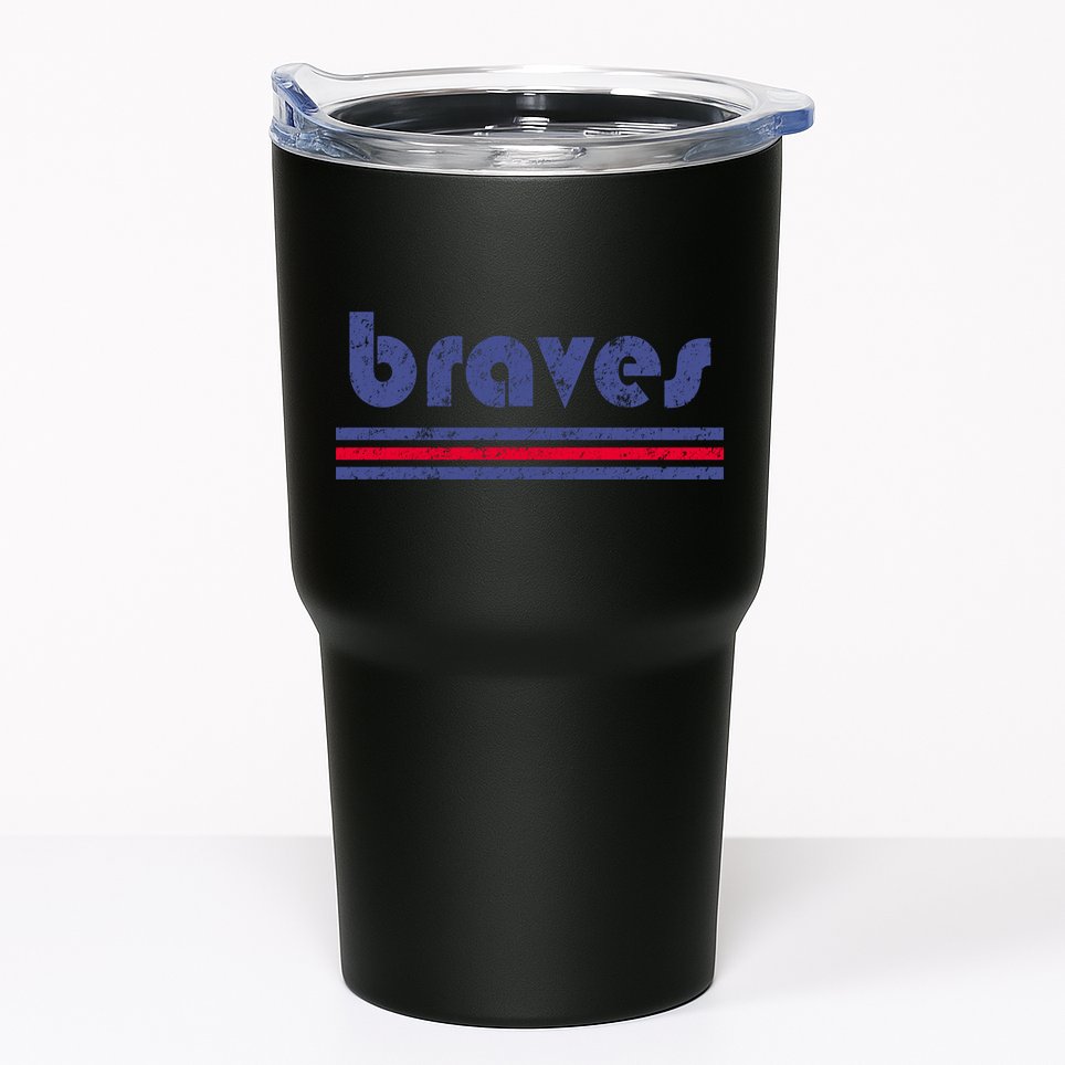 Vintage Braves Retro Three Stripe Weathered Tumbler