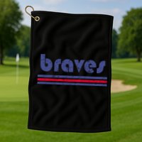 Vintage Braves Retro Three Stripe Weathered Golf Towel
