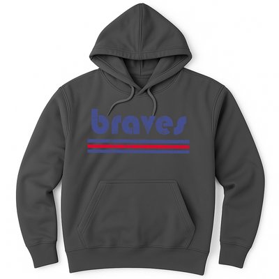 Vintage Braves Retro Three Stripe Weathered Hoodie