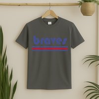 Vintage Braves Retro Three Stripe Weathered T-Shirt