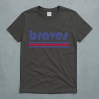 Vintage Braves Retro Three Stripe Weathered T-Shirt